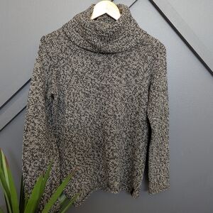 Calvin Klein Jeans Black and Gray Cowl Neck Sweater, Size S